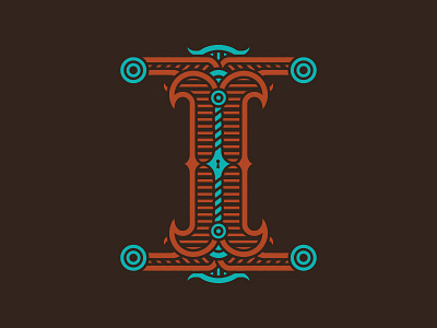 I - Letter Chain Poster drop cap hand drawn hand lettering illustration lettering poster typography vector