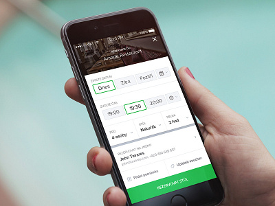 Reservation flow amade clean green ios iphone reservation restaurant restu white