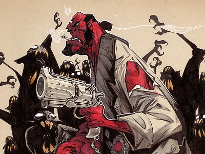 Raising Hell cartoon creaturebox hellboy monster red