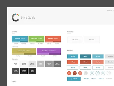Style Guide Template brand brand guide buttons colors guide guidelines sketch style style guide template typography ui