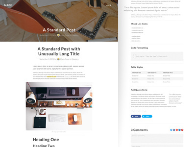 Made: Single Post blog made mario maruffi single post template themeforest ui understandable