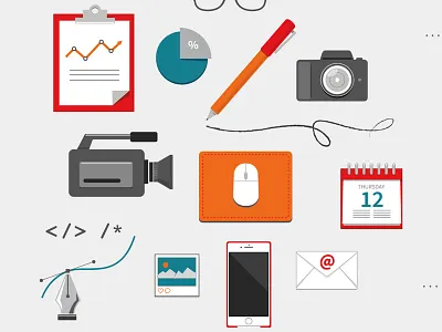 Marketing home icons illustration page