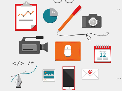 Marketing home icons illustration page
