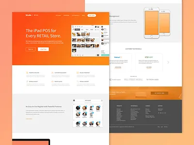Landing Page bindo clean gradient homepage landing minimal pos red retail simple web website
