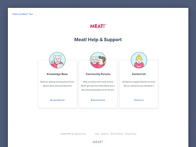 Help and support page clean getm3at help meat page simple support tile
