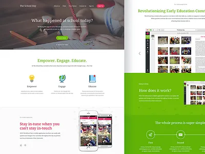The School Day home responsive web design rwd school web