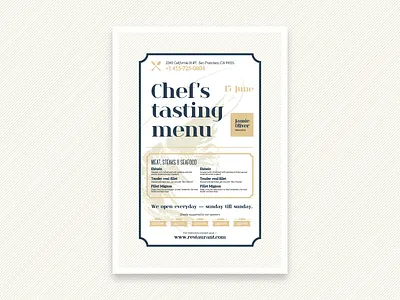 Restaurant event poster cafe club event invitation menu party poster promo restaurant tasting menu template vector