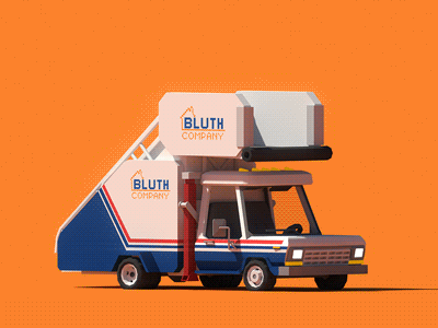 Stair Car - Watch out for bridges and hop-ons 3d arrested development bluth company cinema4d low poly lowpoly modeling orange staircar truck turnaround vehicles