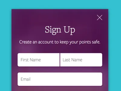 Sign Up form ios mobile sign up