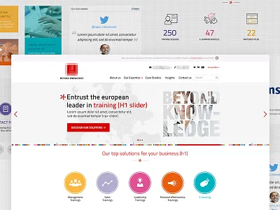 Landing Home E-learning flat home icons landing learning menu responsive slide template ui ux webdesign