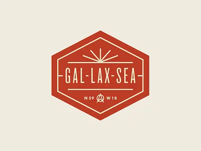 Gal-Lax-Sea pt.I badge branding compass event gps logo mid century modern planning stockholm sweden