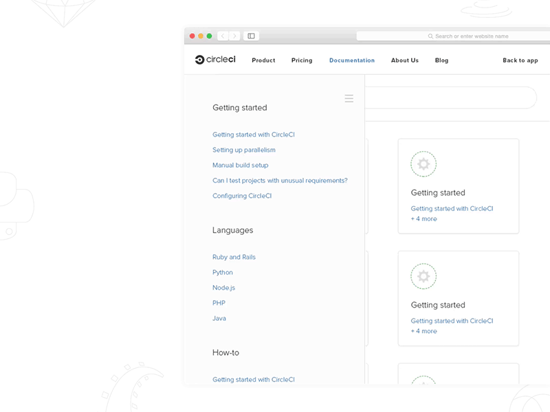 Docs Iteration Prototype circleci dev docs documentation framer framerjs iterate prototype redesign responsive ux wip