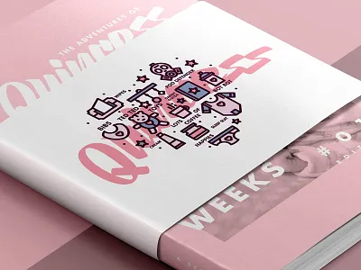 Quincess // Cover Design baby branding colour font icon icons illustration line logo pink stroke type