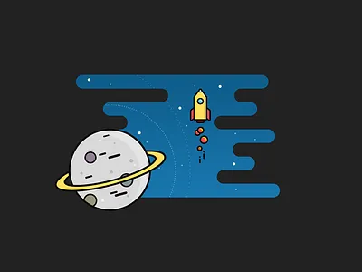 Planets color illustration planets rocket space star