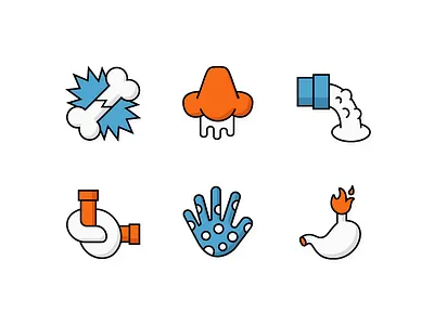 Men's Health : Symptomatic Icons editorial health icon illustration magazine medication mens health monoweight pharmaceutical print spot illustration