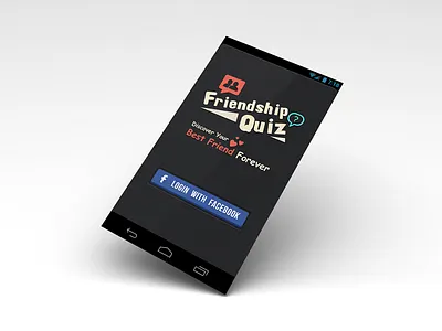 Friendship Quiz - Login with facebook facebook friendship grey login quiz splash title