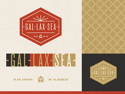 Gal-Lax-Sea pt.I.II badge branding compass event gps logo mid century modern planning stockholm sweden