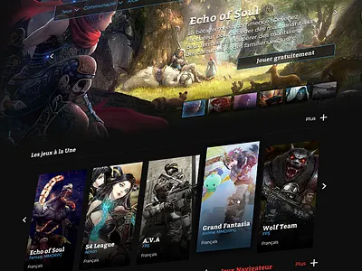 Home Page - Game Platform bretagne didier francais graphiste home kits laureaux ui webdesign