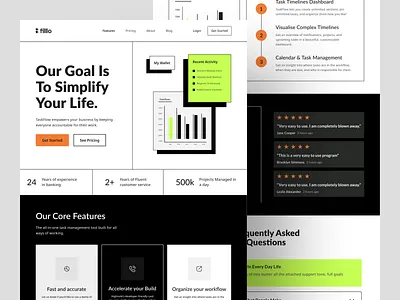 Task Management Landing page business data analytics landing landing page management marketing web project management saas statistics task task management tasks tracking ui design uiux ux web design web site web ui webdesign
