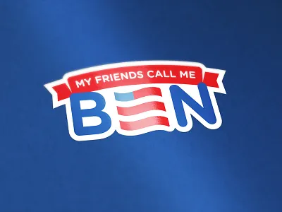 Ben Pruett Campaign Sticker ben blue city council friends political red ribbon sticker white