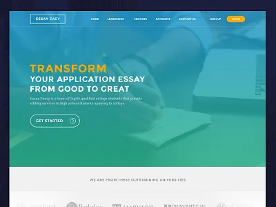 Easy Essay Service education essay flat home illustration responsive ui user interface web website