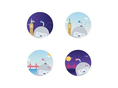 Guidebook Offices badge city flat guidebook icon london san francisco