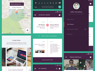 Fast Delivery Apps android chat contact deliver flat form list map material menu search table