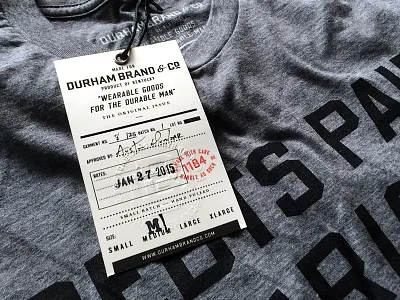 DB&Co. Garment Tags apparel durham brand co stamp tag tee type