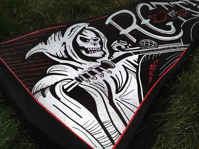 Rose City Til I Die hand type handlettering motorcycle portland timbers reaper skeleton soccer type