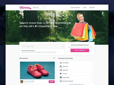 Classified Ads Site [WIP] buy and sell classified ads homepage ui web design website