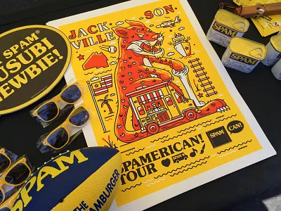 Spam Poster food truck halftone def illustration spam spam brand spamerican tour