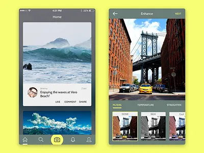 Adventure Sharing App clean flat ios iphone minimal social ui