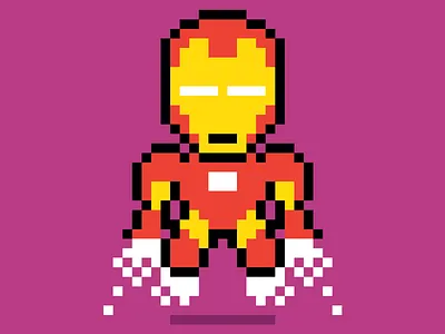 Pixel Ironman 8 bit character character design icons illustration pixel pixel art superhero video game