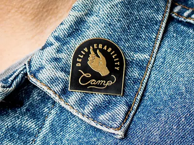 Enamel Pin for Deliverability Camp denim design enamel pin product