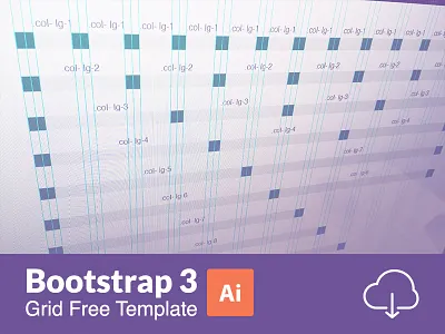 Bootstrap 3 Responsive Grid Illustratror Templates (AI) ai bootstrap design download free grid info template ui web