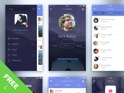 iPhone 6 UI - Free design download free freebie ios iphone6 kit menu psd ui ui kit ux