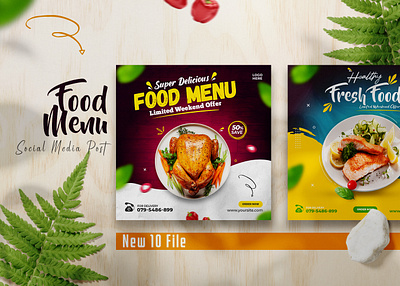 Food Social Media Banner Design advertising square flyer ui