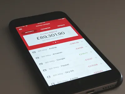 Santander iOS App - Sketch Exploration app balance banking ios santander sketch