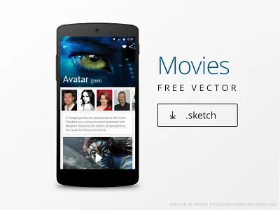 Movies material design freebie material design sketch