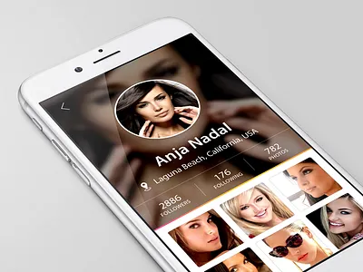 Profile User Interface app clean dark flat ios iphone minimal profile social translucent ui ux