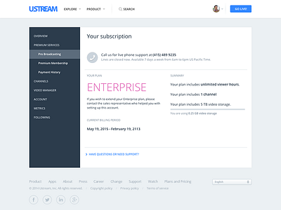 Ustream Dashboard dashboard