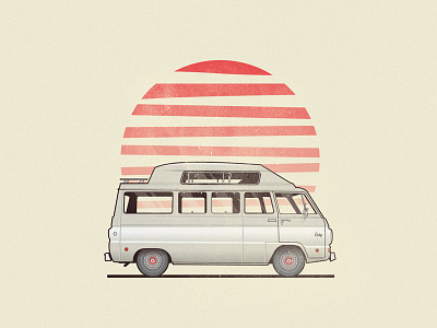 Swenyo Van dodge stroke sun texture van vector vintage