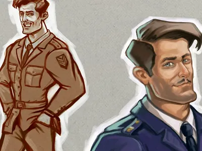 2D Character Desig, WWI British Pilot by Klinarts 2d character british pilot characters design how klinarts.blogspot.com mini tutorial solder to tutorial world war