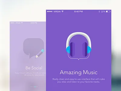 Walkthrough Screens app ios ios app iphone app mobile music sketch ui user interface