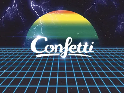 Confetti Logo ~ Kung Fury Edition 80s confetti grid kung fury kungfury laserunicorns logo retro signalnoise thunder tron
