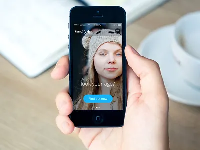 FaceMyAge construction iphone iphone app landing screen mobile