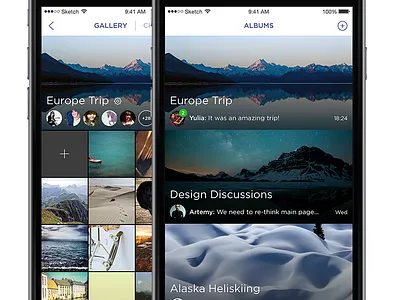 Chat/Photo App app chat dark gallery ios ipad iphone ui