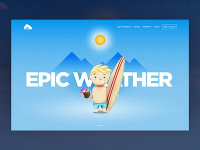 Epic Weather WIP android app. mobile epic ios landing weather web