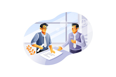 Business meeting with two businessmen illustration relationship