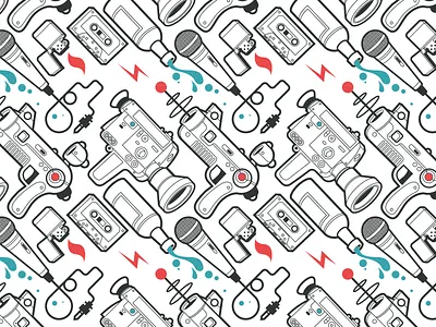 Lazer Pattern beer camera cassette fire flash laser laser pistol loop microphone pattern pistol zippo